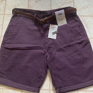 Mens Burgundy Shorts